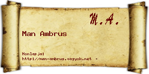 Man Ambrus névjegykártya